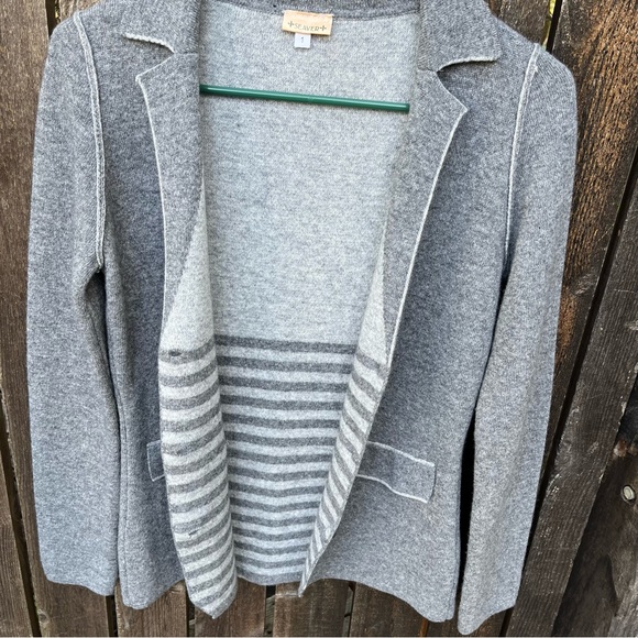 Nathalie Seaver Gray Cashmere Blend Button Down Sweater Blazer Cardigan Sz S(1) - Picture 7 of 13